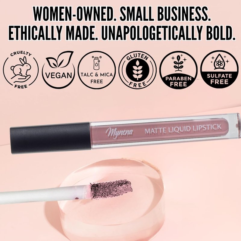 Clara Mynena Soft Pastel Pink Matte Liquid Lipstick - Long-Lasting, Waterproof, No Smudge Formula | All-Day Comfort