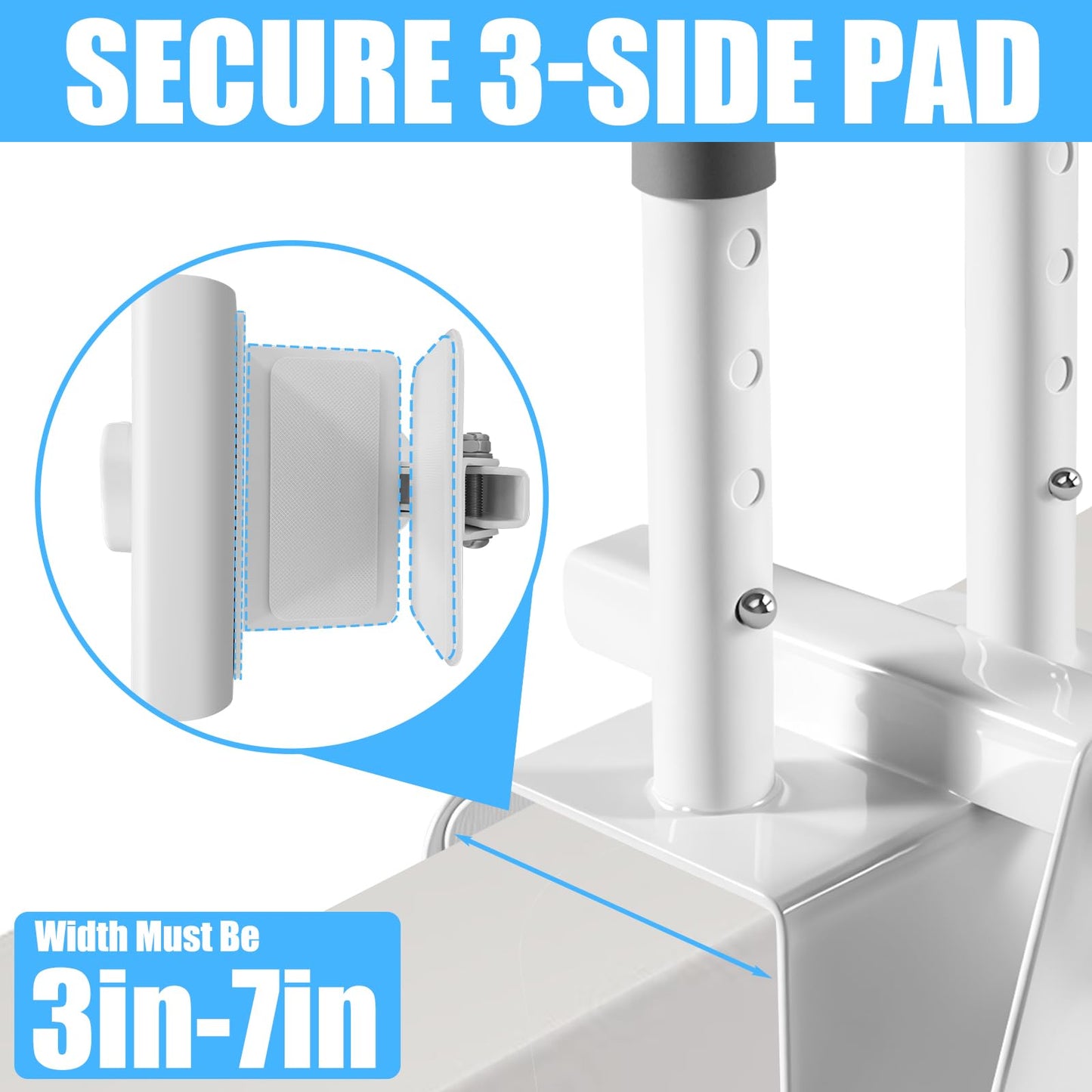 NnsZenith Adjustable Bathtub Safety Rail & Shower Grab Bar for Elderly – Heavy-Duty Support, Height/Width Flexible, Enhanced Bathroom Safety, Sturdy No-Drill Installation, Supports 330 lbs