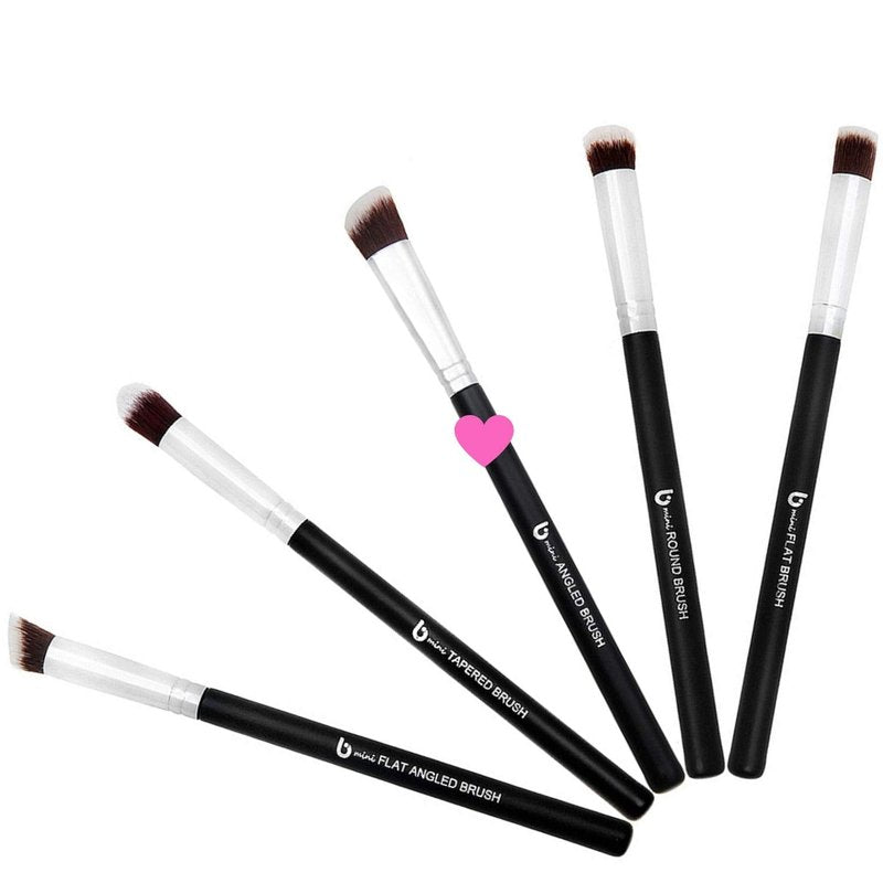 Angled Eyeshadow Blending Makeup Brush – Small Mini Angle Kabuki, Synthetic Eye Shadow Blender Brushes for Eyelid, Brow Bone, Crease, Cheek Highlighter, Setting Liquid Cream Mineral Powder Cosmetics