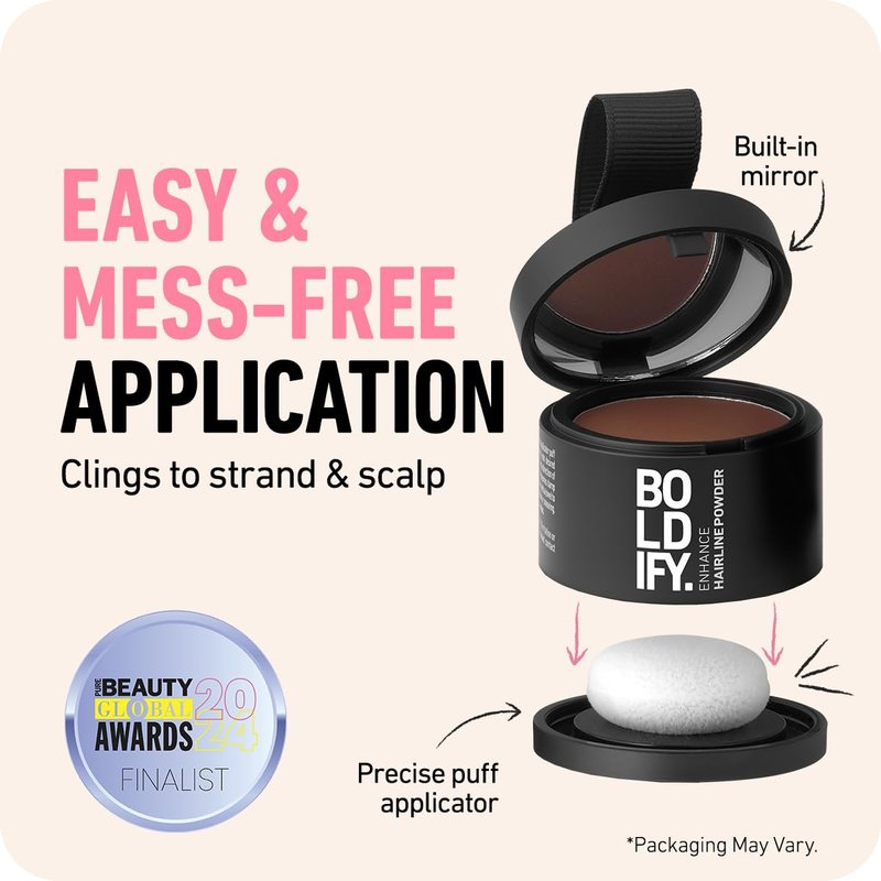 Boldify Hairline Powder & Fiber | Dark Brown Hair Loss Concealer for Thinning Hair