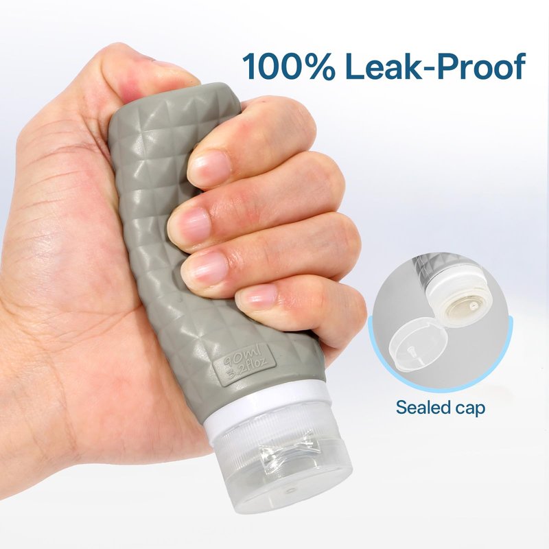 Firstfooby Travel Bottles for Toiletries, TSA Approved Travel Size Containers, Leak Proof Silicone Shampoo Bottles, Small Toiletry Containers with Clear Bag for Shampoo Conditioner Lotion