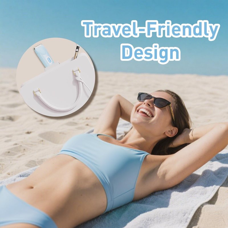 Bikini Trimmer for Women,2-in-1 Electric Razors for Womens with Painless Ceramic Blades,Waterproof Wet & Dry Use,Rechargeable Dual Head Electric Shaver for Pubic Legs Underarm Face Hairs& Body