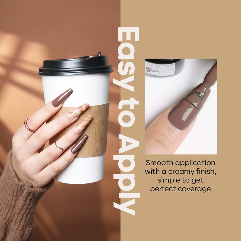 modelones Gel Nail Polish Set - 6 Colors Winter Fall Skin Tone Nude Gel Polish Brown Beige Khaki Nail Gel Polish Set Neutral All Skin Tones Soak Off French Nail Art Manicure DIY Home Salon Gift