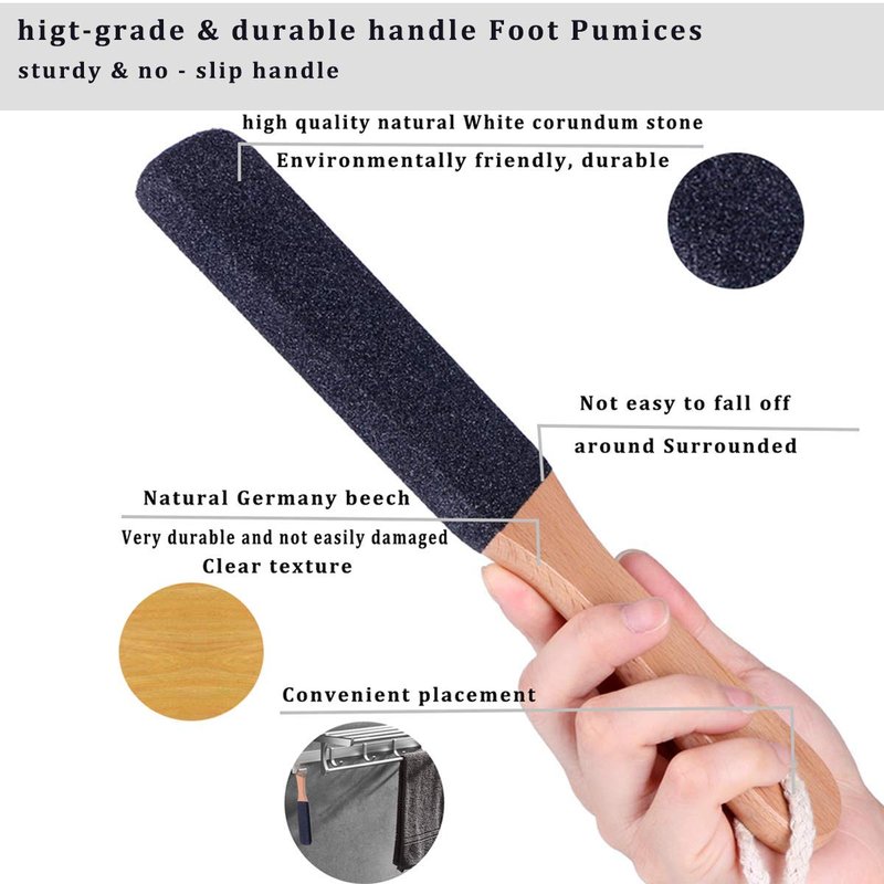 Kinepi Foot File Callus Remover for Feet,Pumice Stone for Feet with Handle,Foot Scrubber and Pedicure Foot Rasp for Cracked Heels, Dead Skin and Hard Skin,Wet and Dry Feet