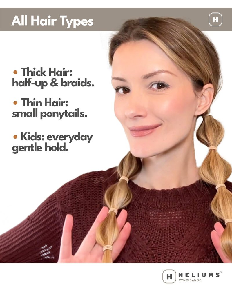 Heliums Small Hair Ties - No Damage Mini 1 Inch Elastics in Auburn Red | 48 Count for Thin Hair & Kids