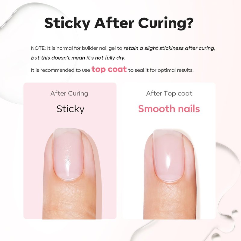 modelones Builder Nail Gel, Clear Builder Nail Polish 7-in-One with Detachable Liner Nail Brush LED Lamp Cured Strengthener Color Rubber Base Coat for Apex Building Extension Thickening 10ml