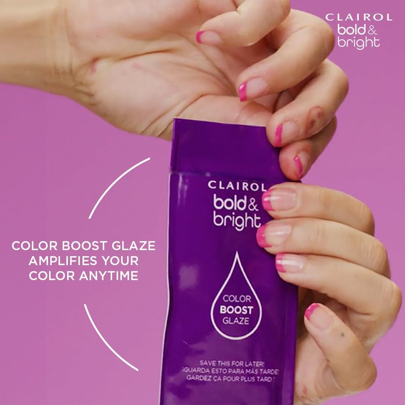 Clairol Bold & Bright Permanent Hair Dye, V3 Intense Passion Plum Hair Color | Intense Vibrancy + Moisturizing Shine | Includes Color Boost Glaze to Amplify Color Anytime | Pack of 1