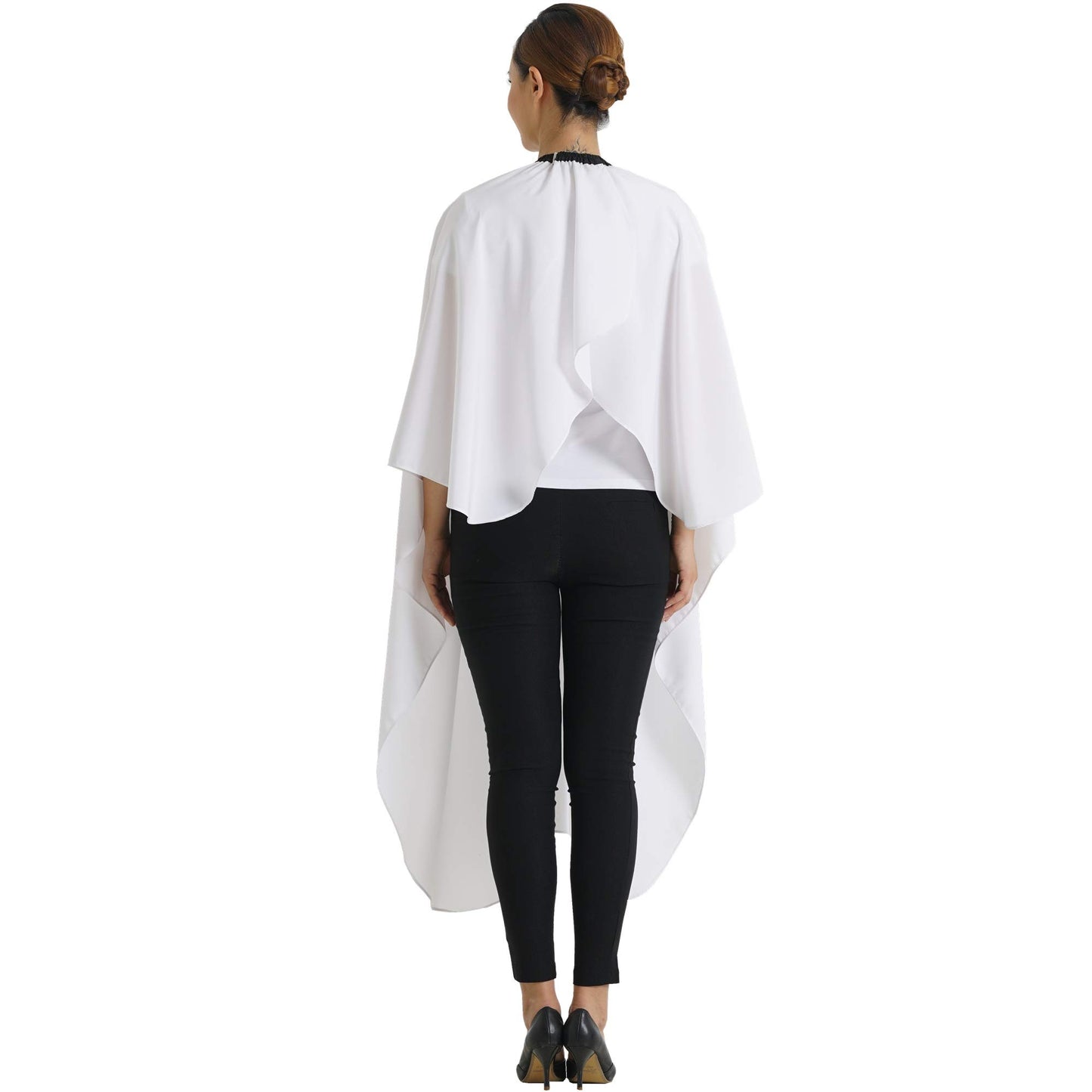 SMARTHAIR Professional Salon Cape Polyester Haircut Apron Barber Cape,54”x62”,White,C026005B