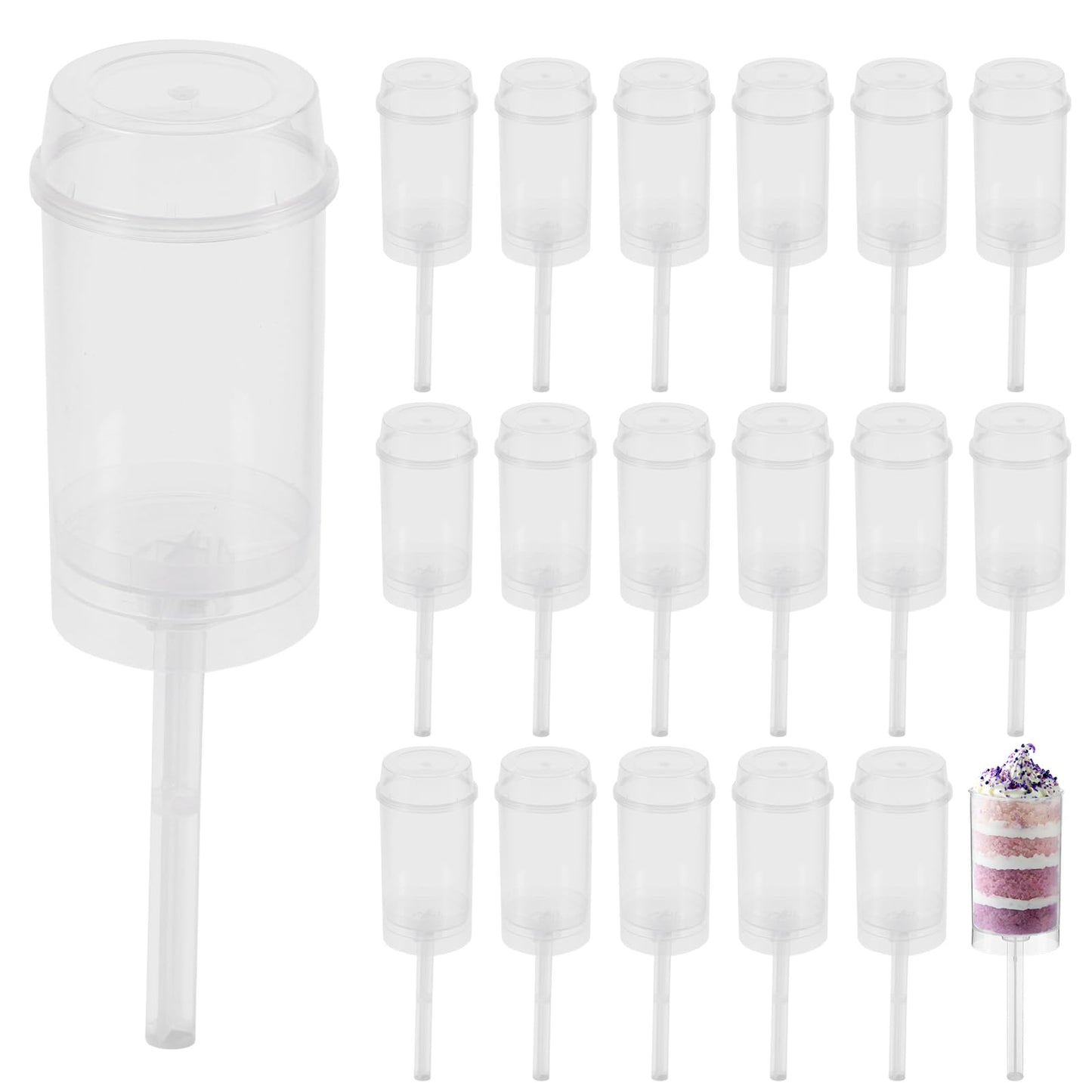 30Pack Cake Push up Pop Containers,Plastic Push up Cake Pop Container Plastic Cake Push up Pop Container with Lid for Cake, Ice Cream, Dessert, Jelly, Wedding Birthday Party