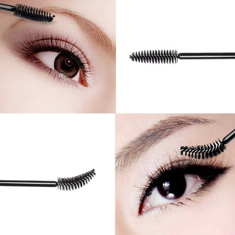 G2PLUS 100PCS Disposable Eyelash Brushes, Adjustable Mascara Wands Makeup Applicator Kits, Eyelash Spoolies Brushes for Eyelash Extensions and Eyebrows (Black)