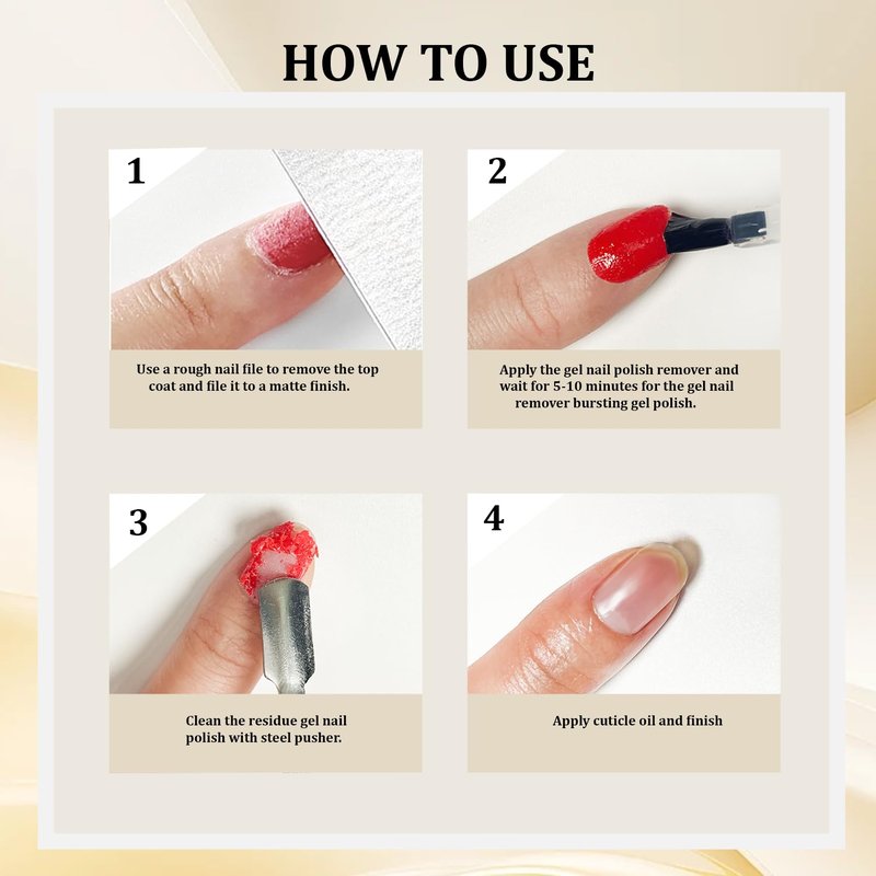 JODSONE 16.5ml 2Pcs Gel Nail Polish Remover No Need Soaking or Wrapping for U V Gel Nail Polish Remover for Nails Removal off at Home Easy and Quick to Remove