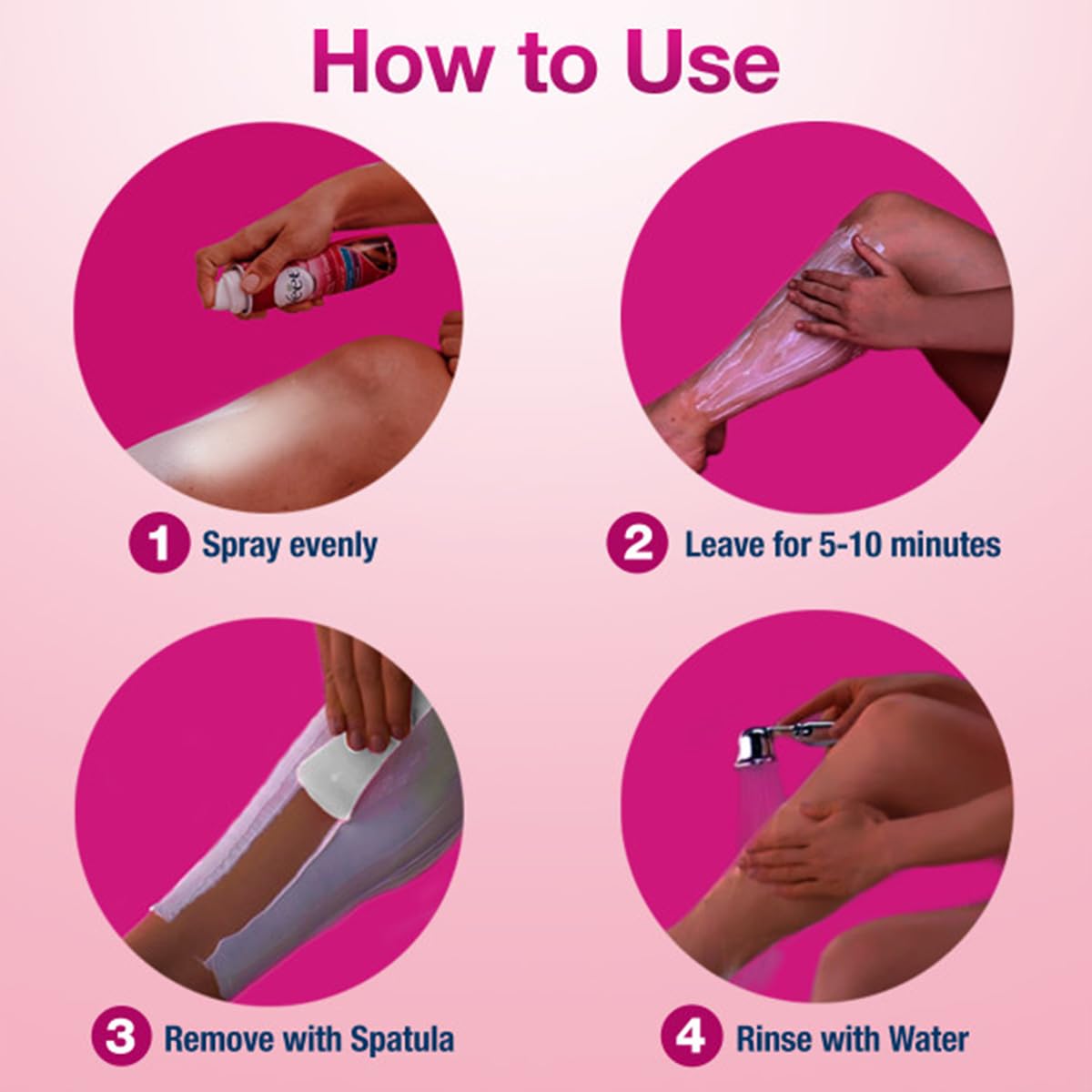Hair Removal Cream – VEET Legs & Body 3 in 1 Spray On Hair Removal Cream, Sensitive Formula with Aloe Vera and Vitamin E, 5.1 oz Spray Can
