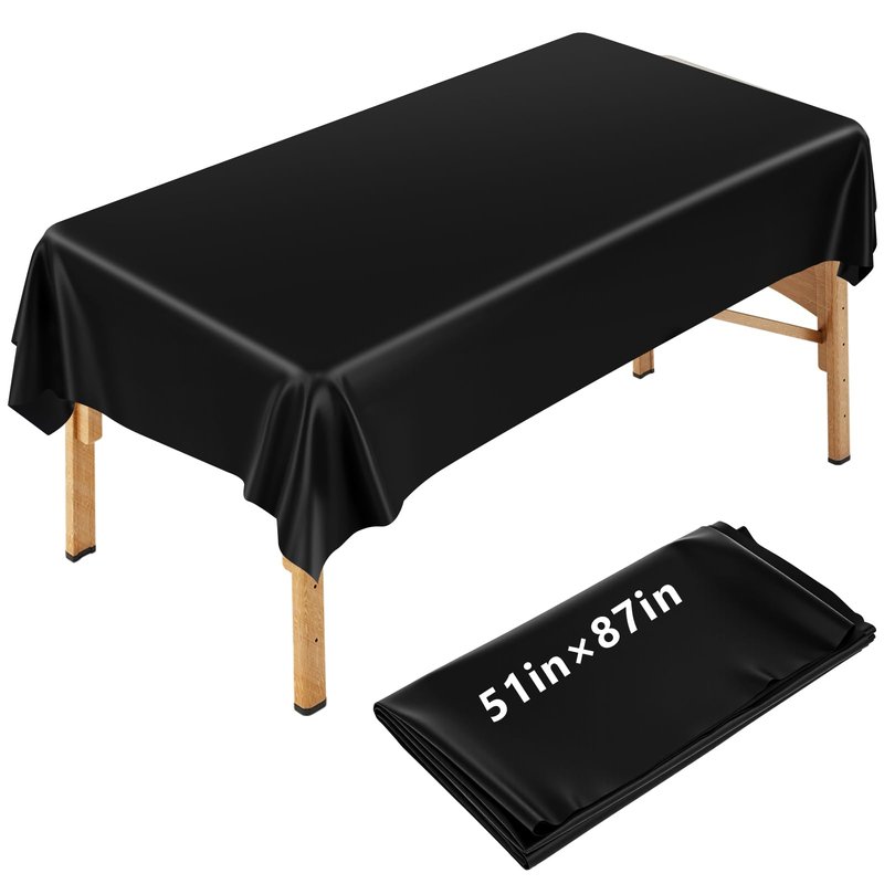 CroBlissful 87 x 51 Inch Wax Mat Reusable Wax Pad for Esthetician Bed Waterproof PVC Massage Bed Cover Oilproof Waxing Massage Table Sheet for Spa Tattoo Beauty Grafting (Black)