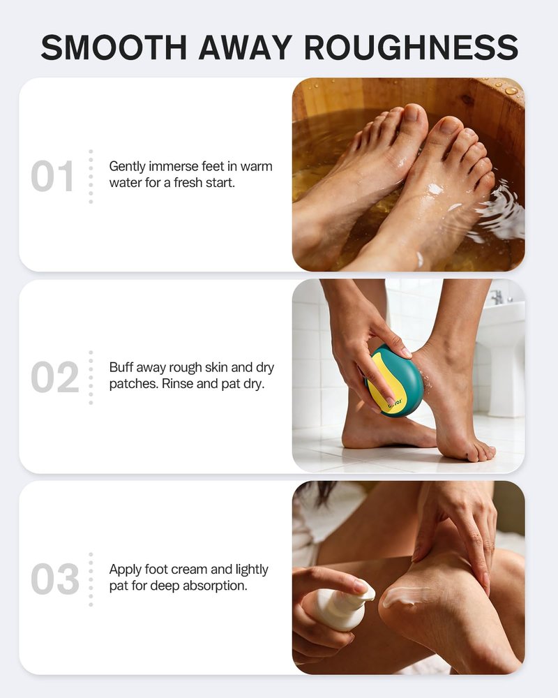 BEZOX Glass Foot Scrubber – Professional Foot File Callus Remover for Dead Skin & Cracked Heels – Premium Pumice Stone Pedicure Tools for Feet with Anti-Slip Handle and Protective Cover - Green