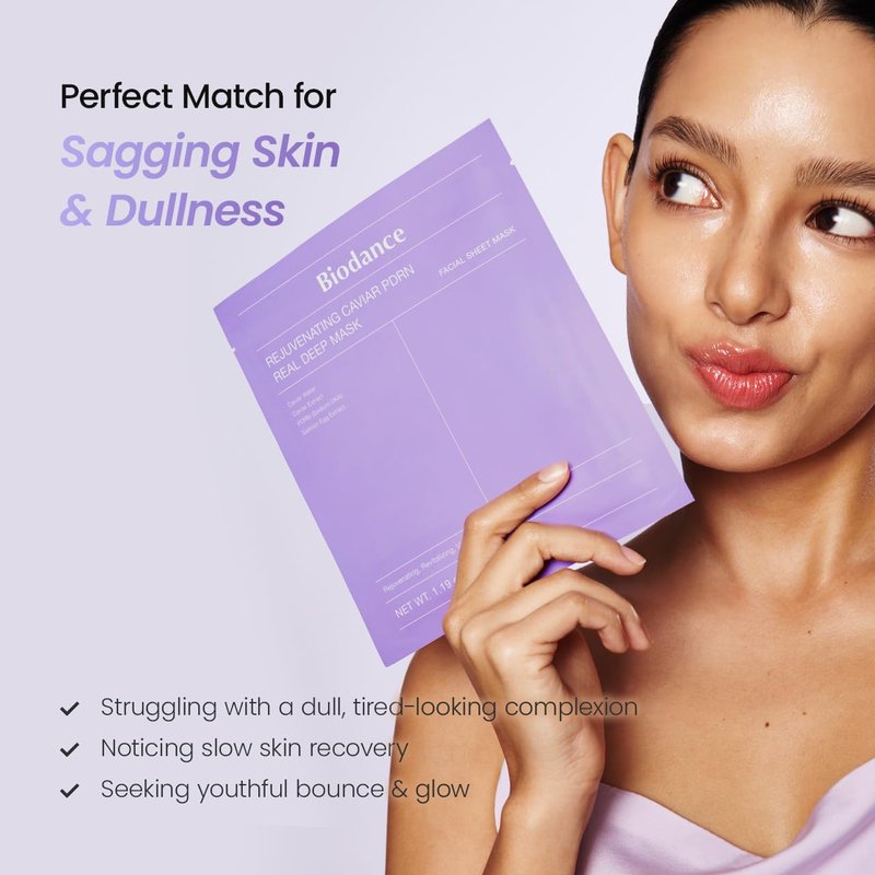 Rejuvenating Caviar PDRN Deep Mask - Overnight Hydrogel Face Mask for Skin Firming & Radiance | 1.19oz (34g) x 4 Pack