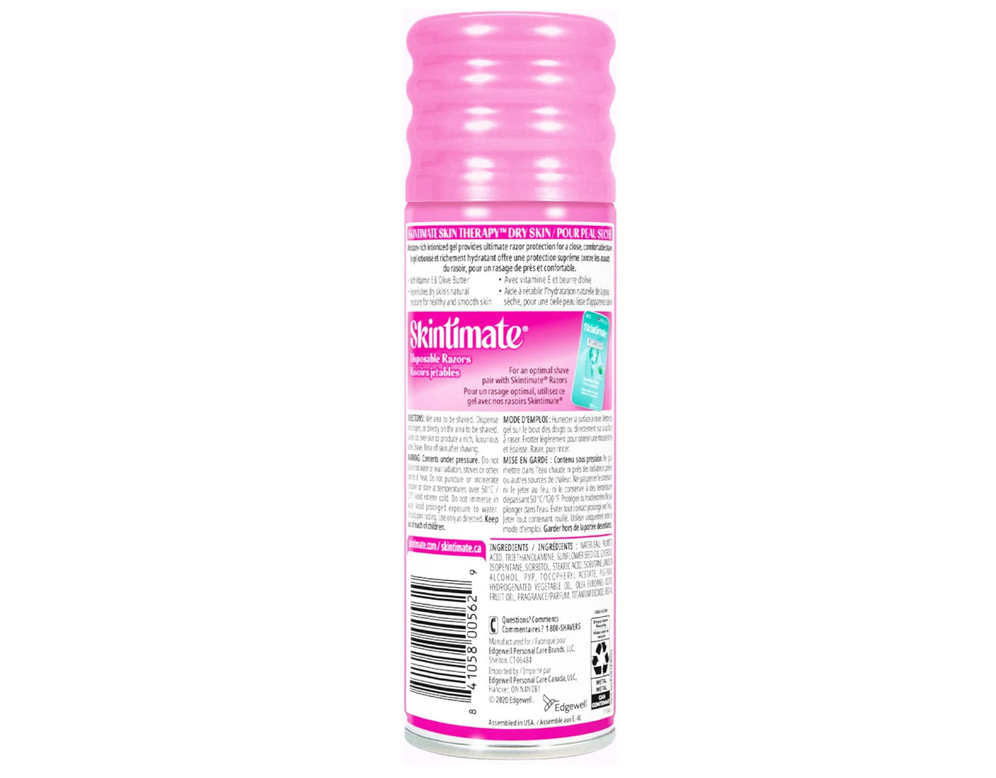 Skintimate Skin Therapy Moisturizing Shave Gel for Women with Lanolin and Olive Butter, Multi, One Size, 7 Oz