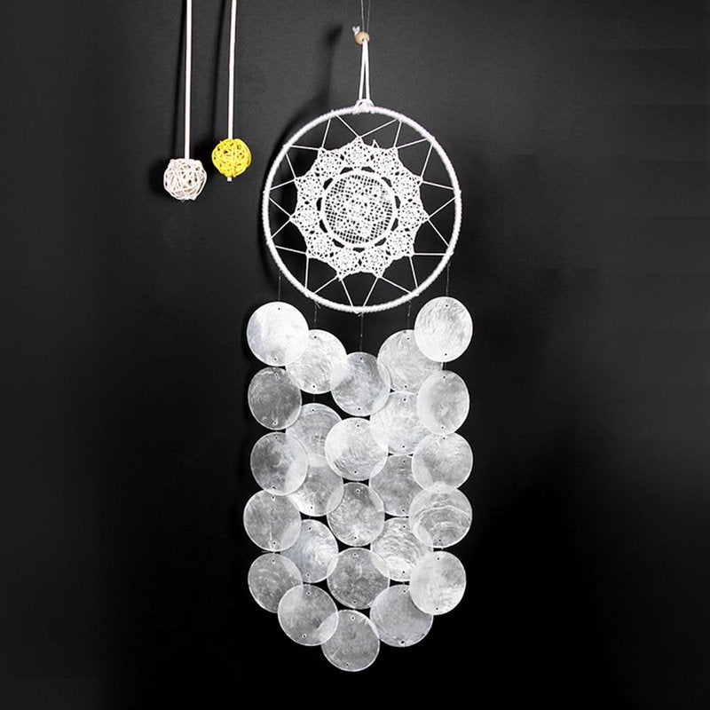 GLEAVI Capiz Shells 2 Inch Round with 2 Holes, 100 Pcs Pre-Drilled Natural White Sea Discs for Wind Chimes Making, DIY Chandelier Lamp Shade Suncatchers, Wedding Decor Craft Bulk