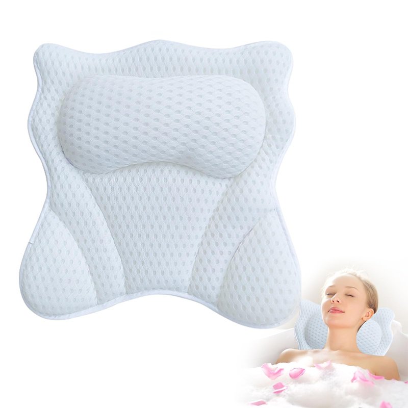 Bath Pillow,Ergonomic Bathtub Pillows for Tub Neck and Back Support,with 6 Powerful Suction Cups,Provide Shoulder and Back Support,Bath Accessory,Fits All Bathtub,Hot Tub,Home Spa