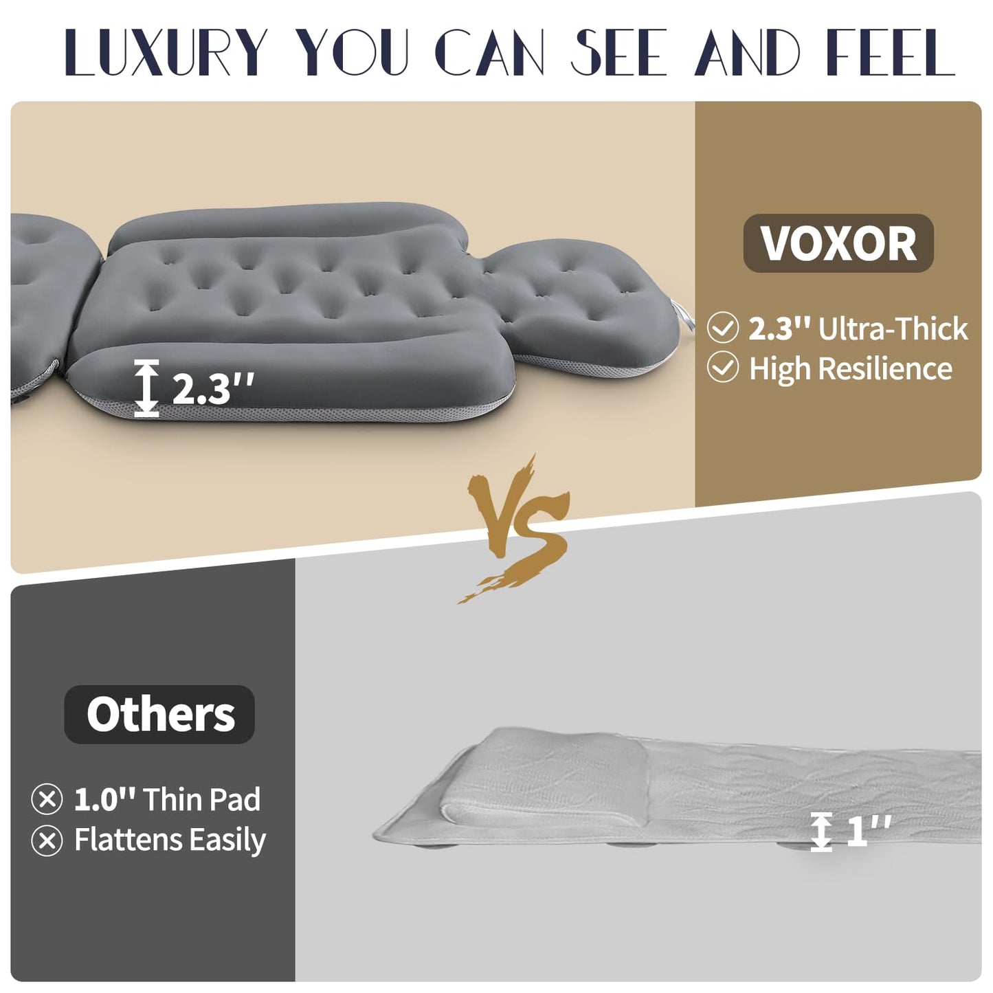 Full Body Bath Pillow for Bathtub, Thick Bathtub Cushion, Luxury Tub Pillow for Bath for Headrest Neck and Back Support Gray 56" x 16"