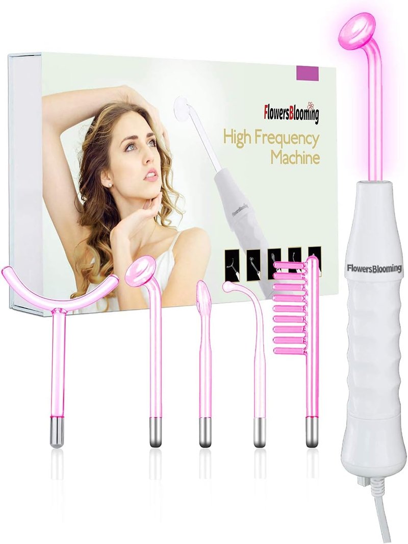 Skiennix High Frequency Facial Wand - 5 Argon Parts Skin Care Tool for Wrinkle Reduction & Skin Tightening