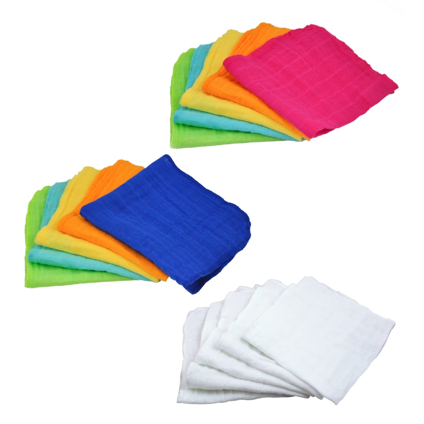 Green Sprouts Absorbent Organic Cotton Muslin Cloths, Hypoallergenic, Standard 100 by Oeko-TEX Certified, Reusable Baby Wipes, White, One Size, 5-Pack