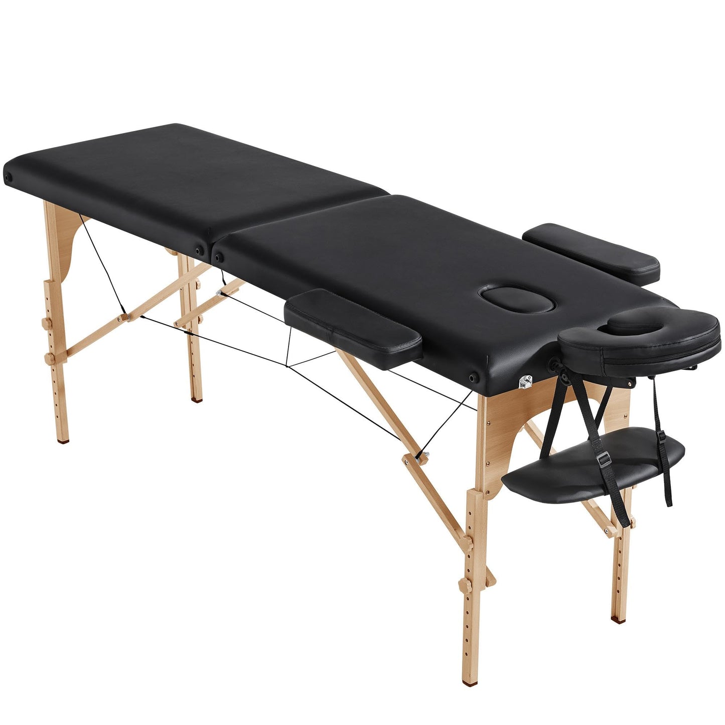 Yaheetech Massage Table Lash Bed Portable Massage Spa Bed Beauty Tattoo Table Adjustable for Eyelash Tech Physical Therapy Couch, Black