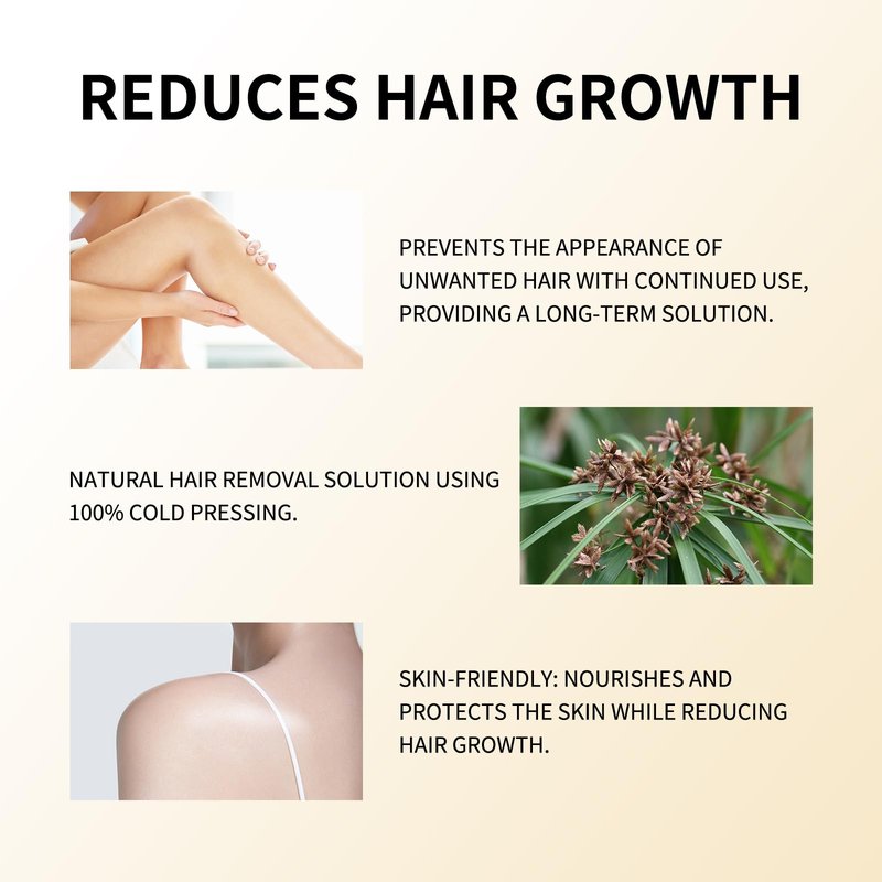Cyperus Rotundus Oil, Hadea cyperus hair removal oil Natural Hair Removal Solution Reducing Body Hair Growth, Smooth Skin & Moisturizing for All Skin Types