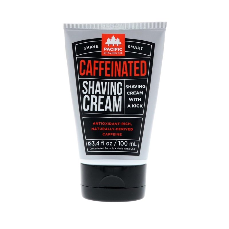 Pacific Shaving Company Caffeinated Shaving Cream - Hydrating Shea Butter & Spearmint Formula (3.4 Oz)