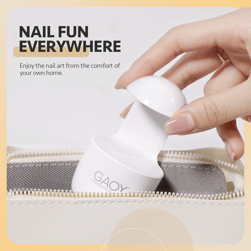 GAOY Mini UV Light for Gel Nails, Small Curing Light, Eggshell LED Nail Lamp, Fast Curing, White