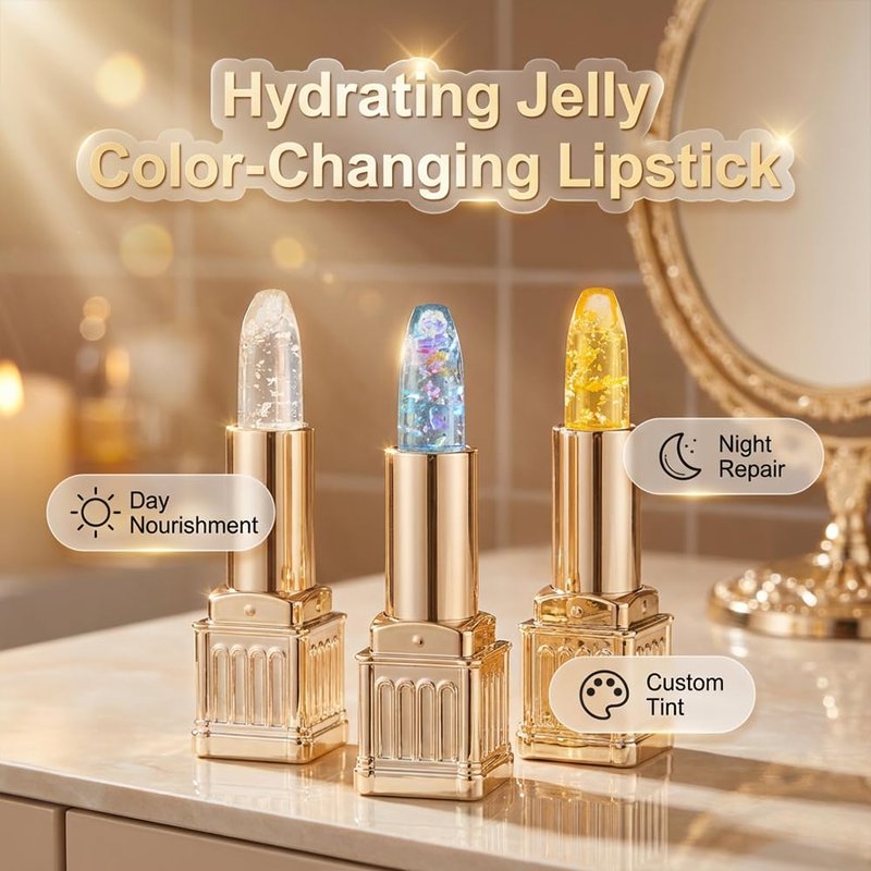 Skiennix Color Changing Lipstick - PH Adjusting Formula for All Skin Tones | Long-Lasting Hydration (Gold)