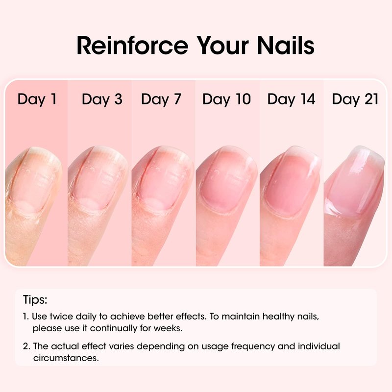 GELLEN Nail Strengthener, 8-In-1 Nail Repair Serum Growth for Thin Brittle Damaged Nails, Non Polish, Air Dry Clear Nail Growth Care, Keratin Calcium Formula, Cherry Blossom Scent