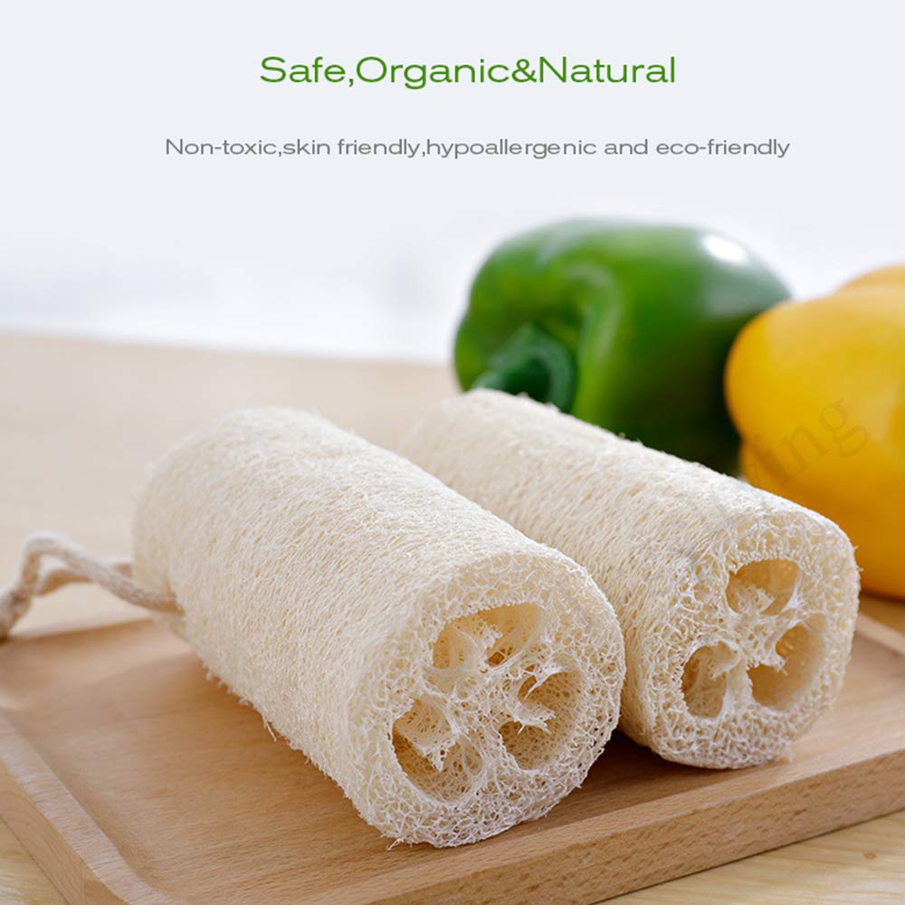Tegelrying Loofah Sponge Exfoliating,6 Packs Natural Loofa Large Back Scrubber for Men Women Bath Shower Body Skin Care Cleansing Luffa 5 inches Long