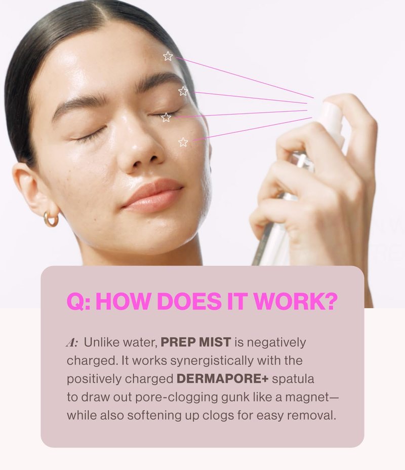 DERMAFLASH Dermapore+ Prep Face Mist - Mineral Facial Cleanser & Pore Minimizer, 30ml