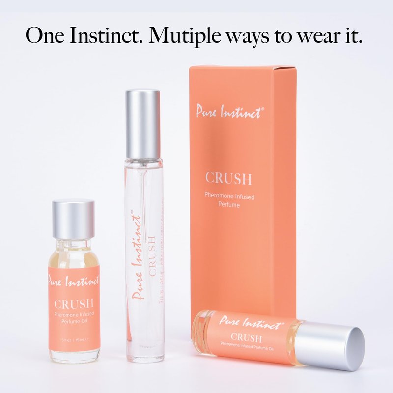 Pure Instinct CRUSH The Original Pheromone Infused Essential Oil Perfume Cologne - For Her Women - TSA Ready (Roll On Bottle 0.34 Fl. Oz./10.2mL)