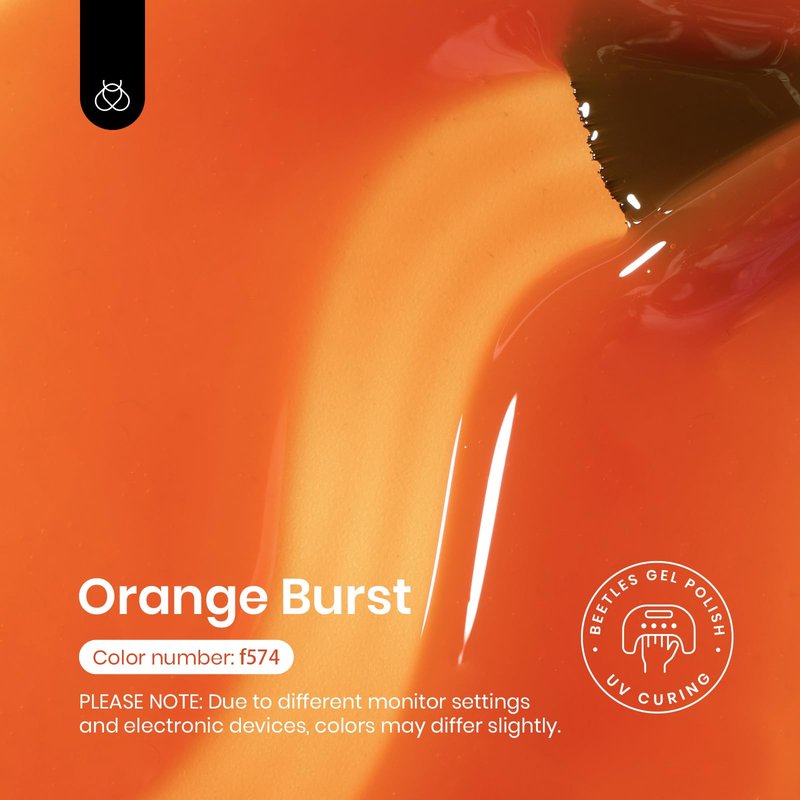 Beetles Orange Gel Nail Polish, 15ML Summer Jelly Gel Polish Sheer Translucent Effect Gel Soak Off UV Orange Burst Series French Nail Art Manicure Gift for Women