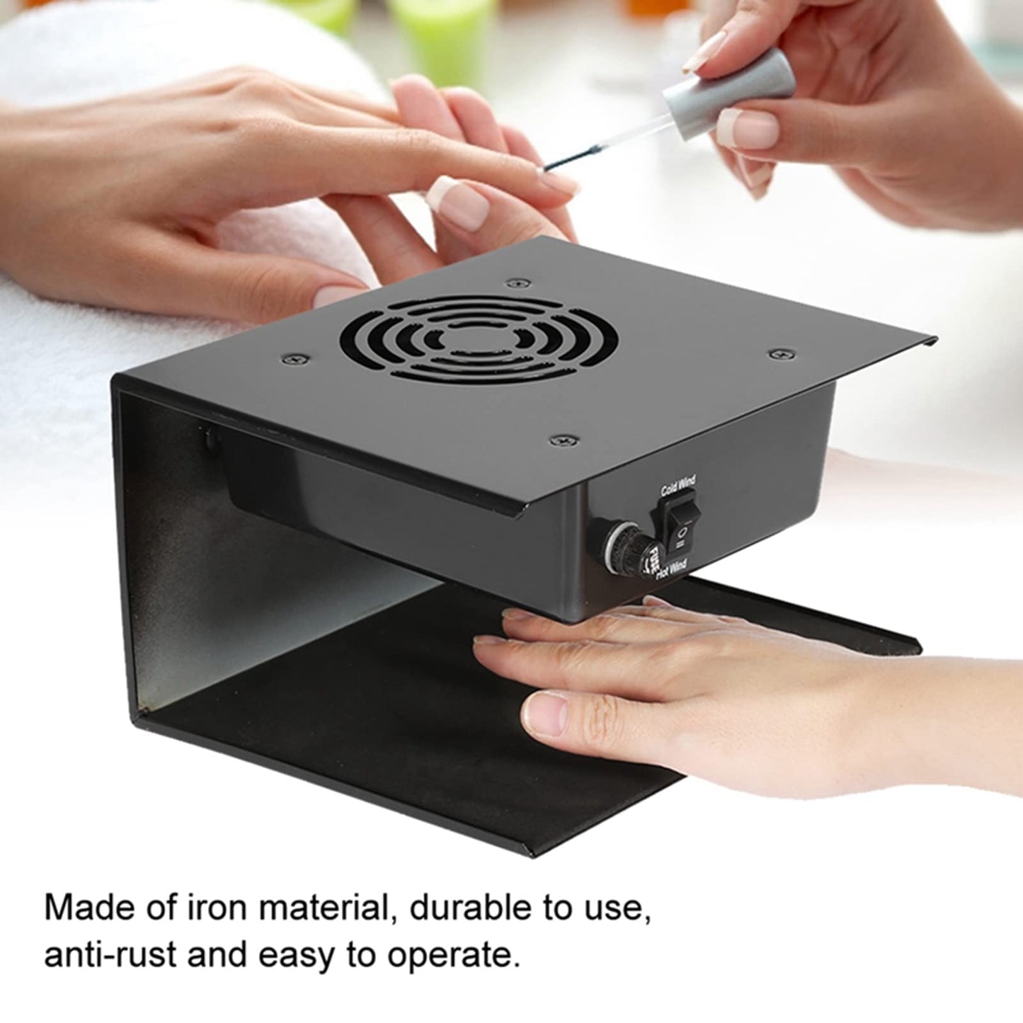 Watris Veiyi 300W Nail Polish Dryer, Nail Fan Dryer for Regular Polish, Hot & Cold Wind Nail Blower Dryer for Manicure Salon and Daily Home Use
