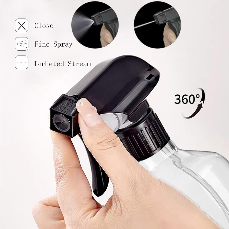 Likealot 2 Pack Leakproof Spray Bottles 300ml - Adjustable Nozzle (Mist/Jet), Refillable PET Plastic for Hair, Cleaning, Plants, Travel | BPA-Free, No-Spill Design, Salon & Home Essentials (Clear)