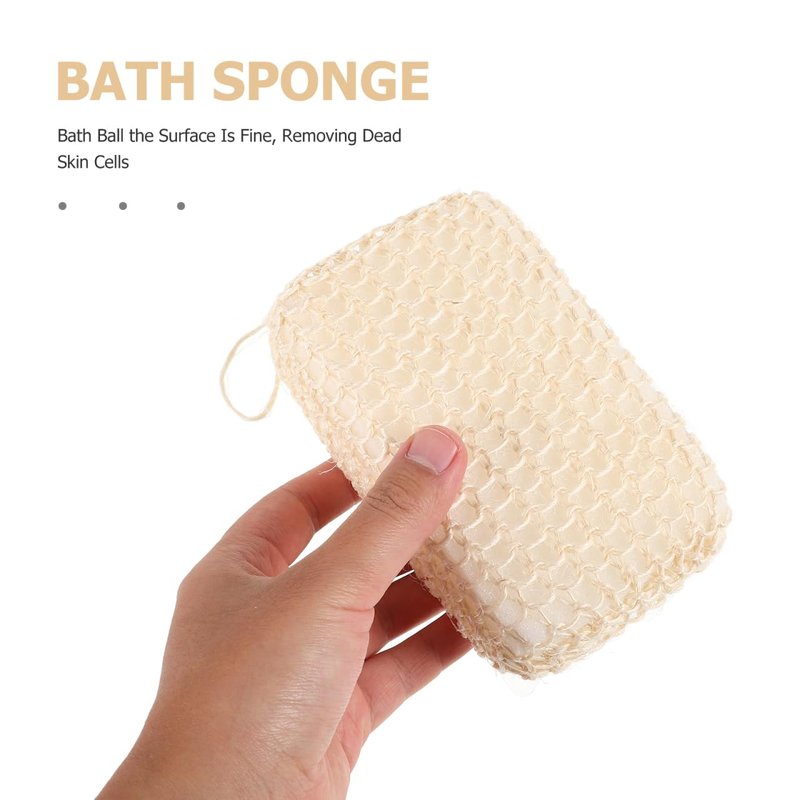 PartyKindom Natural Jute Bath Sponge Exfoliating Shower Scrubber for Body Cleansing 1-Pack Soft Sponge for Adults Spa Home Use
