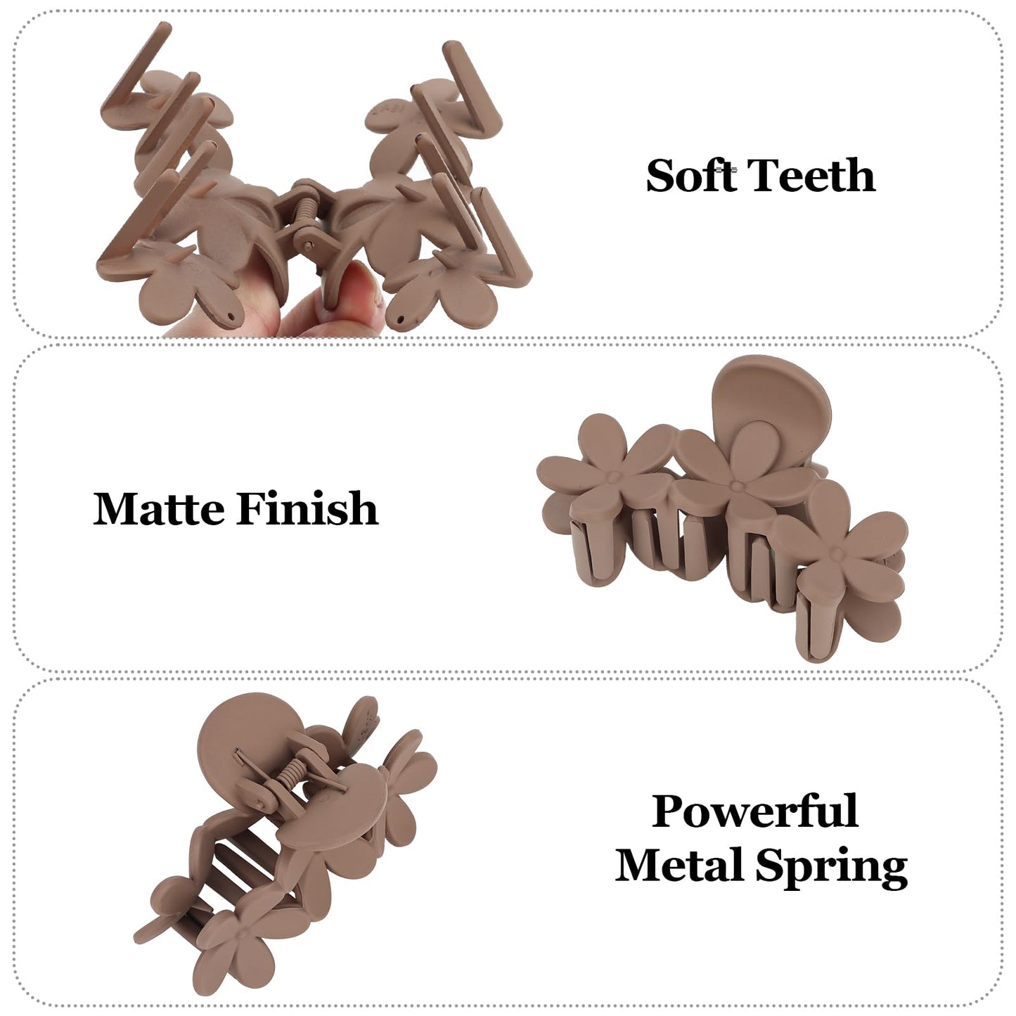 Amariver 4PCS Matte Flower Hair Claw Clips - Non-slip Cute Claw Clips for Thick & Thin Hair