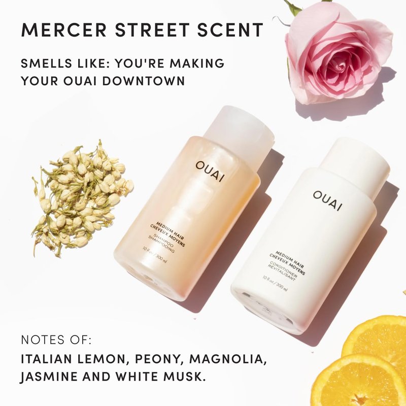 OUAI Medium Hair Shampoo & Conditioner Set | Sulfate-Free, Keratin & Shea Butter Formula - 10 Fl Oz