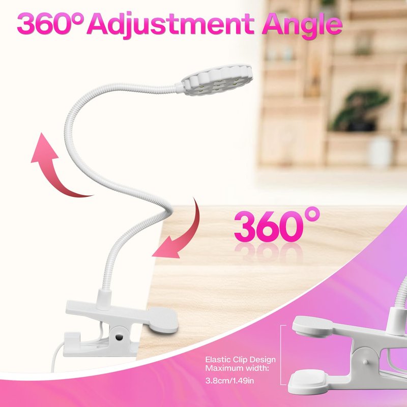 LIORA UV LED Nail Lamp: Portable USB 6W Flexible Gooseneck Desk Lamp with Clamp, Flash Cure Gel Nail Dryer for Home DIY & Salon Use