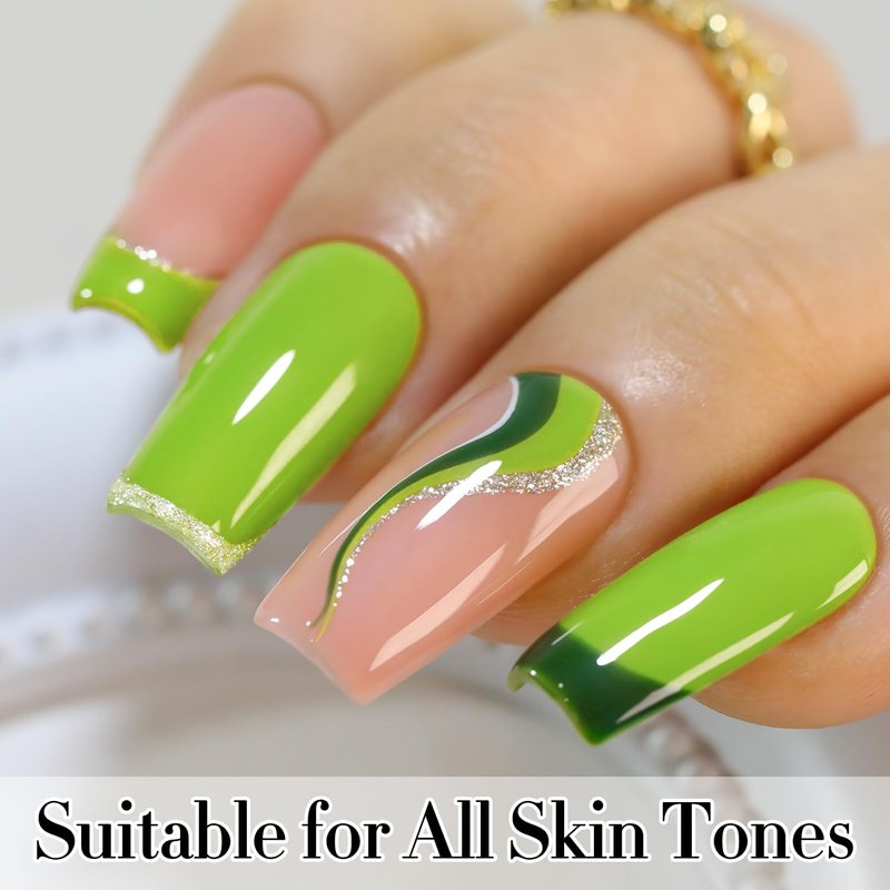 Double Rhythm 15ML Gel Nail Polish Pure Sheer Same Color Same Bottle Soak Off Gel Polish Art Manicure Salon DIY at Home for Women (Light Green-A1068)