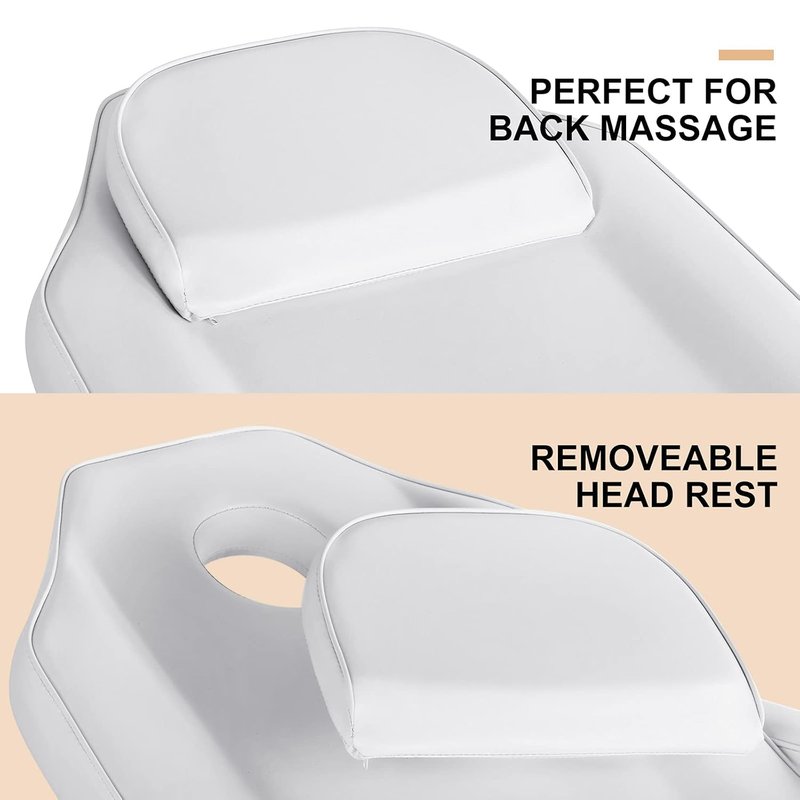 Hydraulic Facial Table - Adjustable Tattoo Chair & Massage Bed for Estheticians | White Salon Equipment