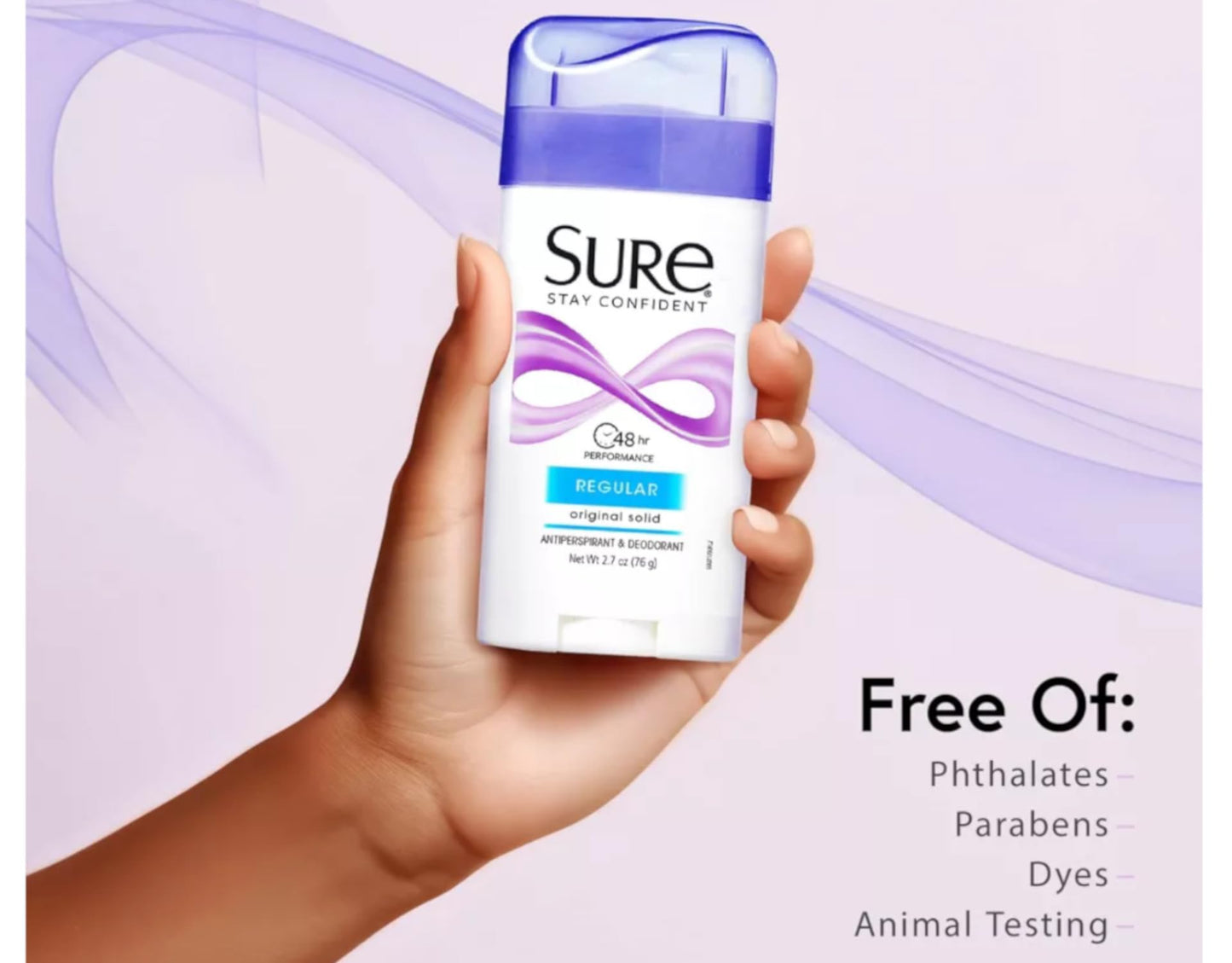 Sure Regular Original Solid Antiperspirant & Deodorant 2.7 Ounces (Pack of 10)