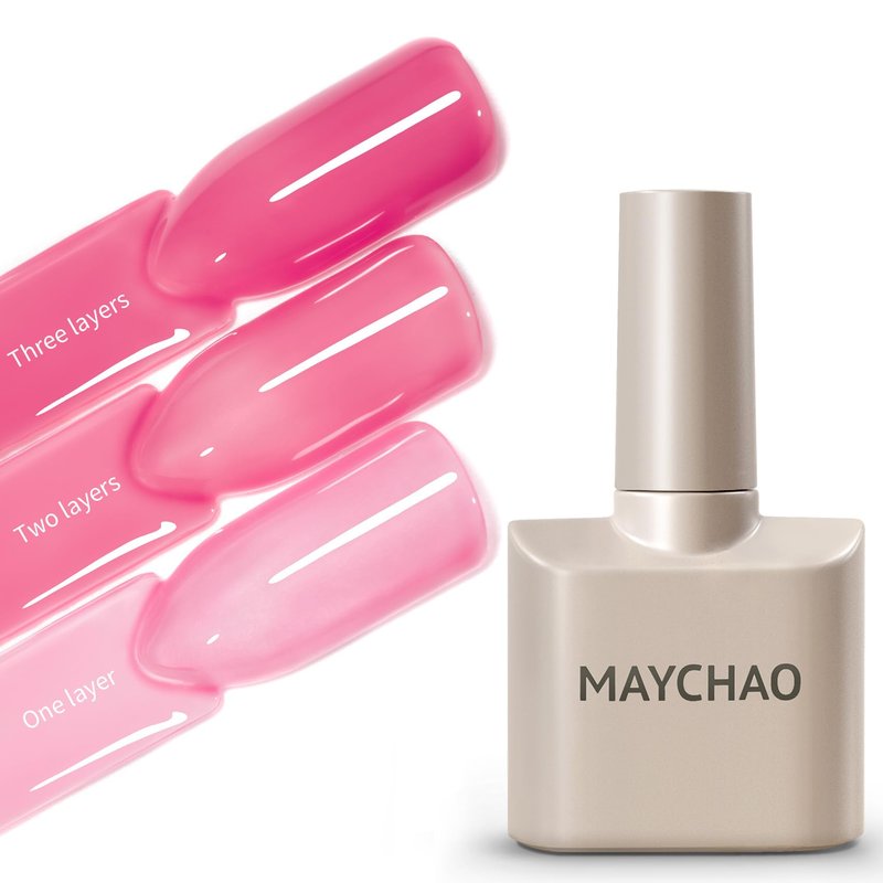 MAYCHAO 15ML Jelly Pink Tulip Gel Nail Polish 1Pc Jelly Pink Gel Polish Soak Off UV LED Translucent Nail Polish Nail Art Starter Manicure Salon DIY at Home, 0.5 OZ