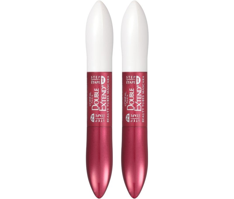 L'Oreal Paris Double Extend Tubing Mascara - Lengthening, Smudgeproof, Blackest Black | Pack of 2