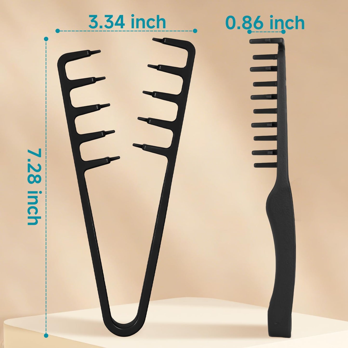 Utmiga Texture Comb, Volumizing Fluffy Texture Styling Comb for Men and Women, Wide-Tooth Texturizing Styling Tool for Volume & Fringe Parting, ABS Plastic with Textured Grip Tool for Men, Black