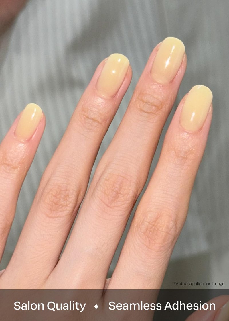 ohora Semi Cured Gel Nail Strips (N Honey Veil) - Works with Any Lamps, Salon-Quality, Long Lasting, Easy to Apply & Remove - Includes 2 Prep Pads, Nail File & Wooden Stick