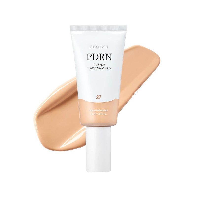 PDRN Collagen Tinted Moisturizer - Skincare-Infused Base with Rice PDRN & Peptides | 24H Glow, 10 Shades, 50ml