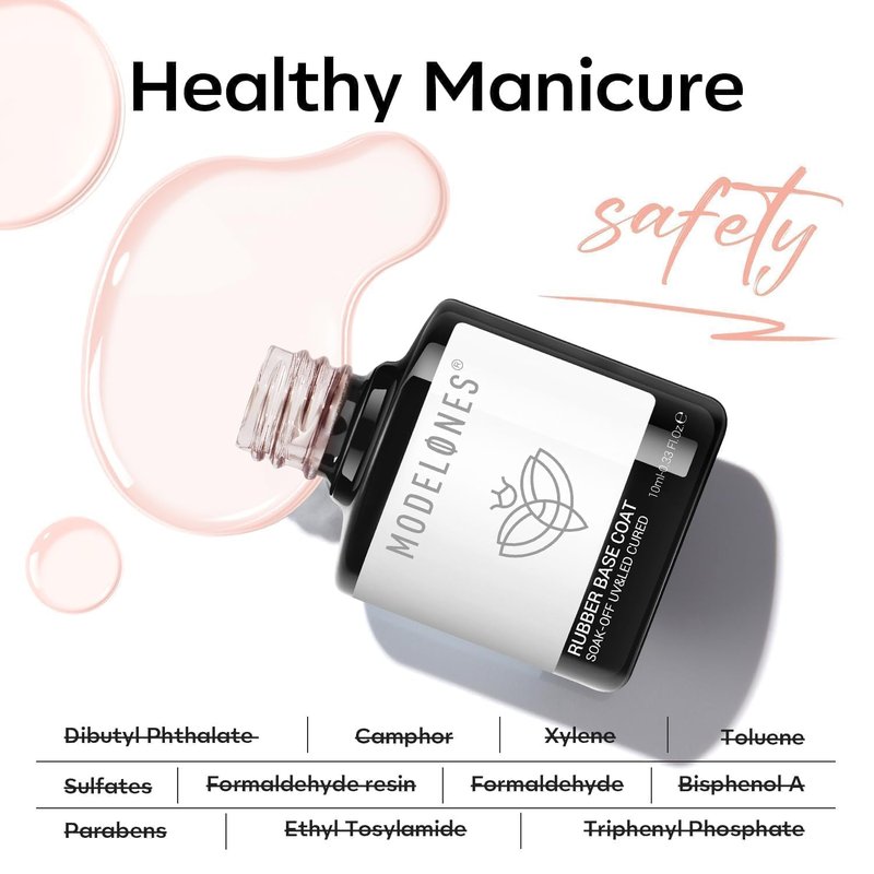 modelones Rubber Builder Nail Gel Base Coat, Jelly Nude Translucent Builder Base Nail Gel Thickening Strengthening Building Apex for Beginner DIY Salon at Home